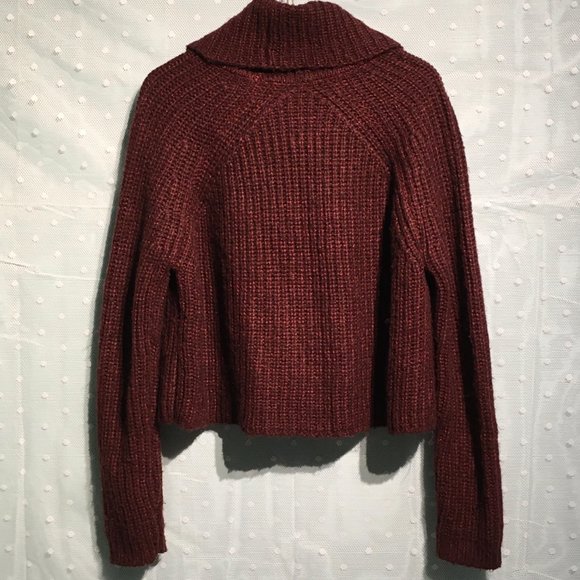 Bluenotes cropped burgundy sweater - Picture 2 of 7